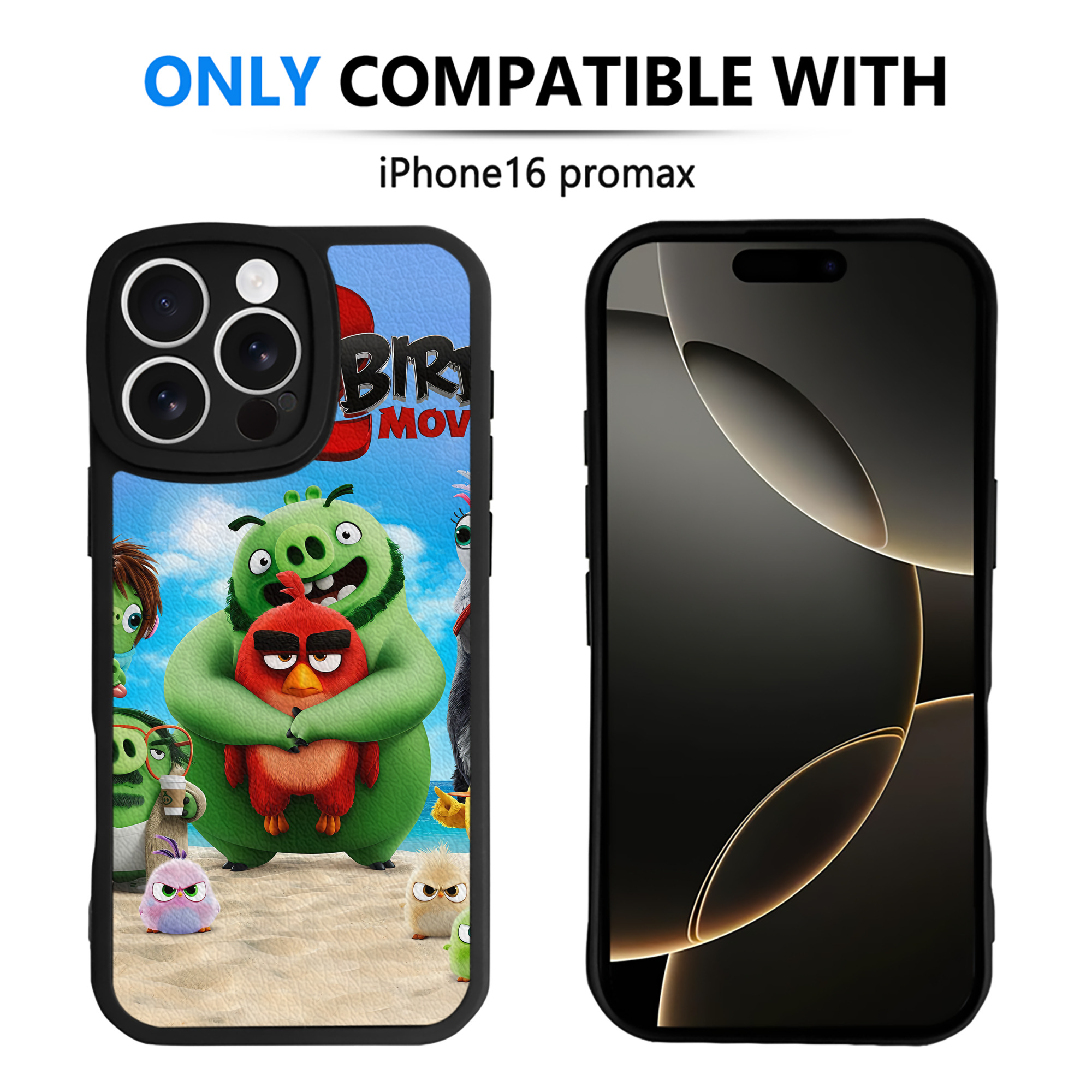 （画像用） Angry Birds アングリーバード 【iPhone 16シリーズ対応】シリコンスマホケース（レザー調） 材質：シリコン